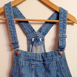 H&M Cotton Classic Blue Women's Denim Multi-Pocket Long Overalls O/S Pre-Loved